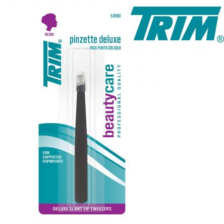 Trim pinzetta deluxe inox punta obliqua