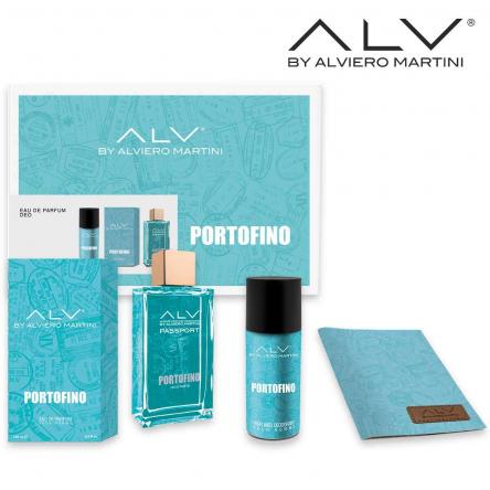 Alviero martini portofino edp 100 ml+deo 150 ml + porta passaporto pour homme