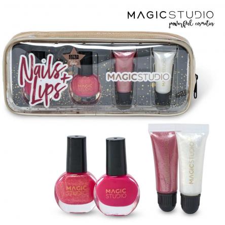 Magic studio colorful nails + lips