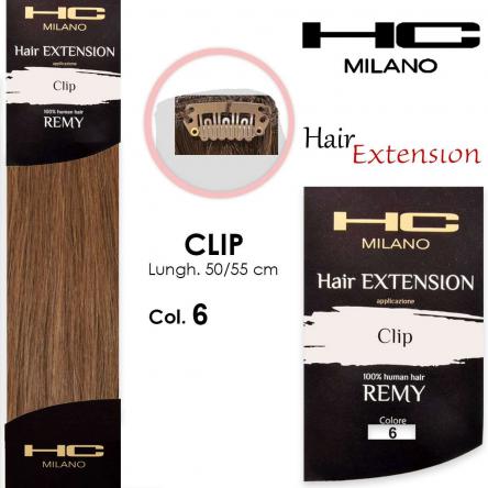 Hc milano extension 3 clip remy largh.14-16cm lungh.50cm col.6 biondo scuro dorato 6,3