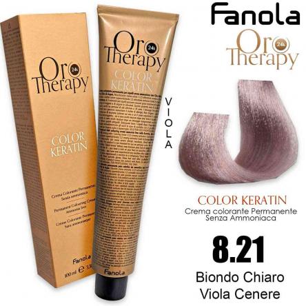 Fanola oro therapy color keratin 100 ml 8.21
