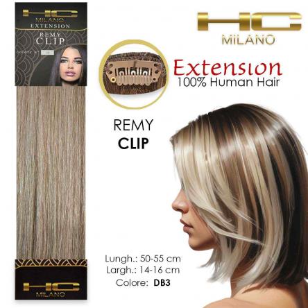 Hc milano capelli naturali 3 clip 1 striscia remy largh.14-16cm lungh.55cm col.1004