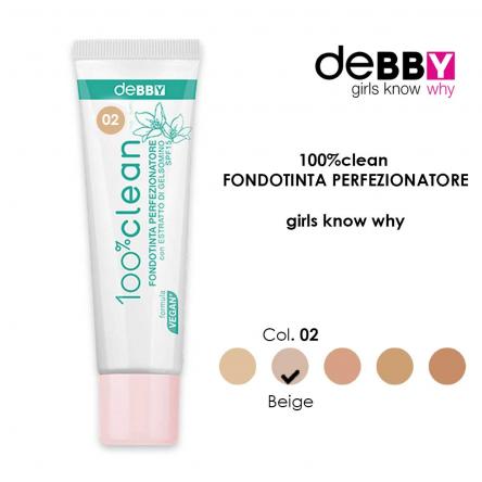 DEBBY FONDOTINTA 100% CLEAN PERFEZIONATORE 02 beige
