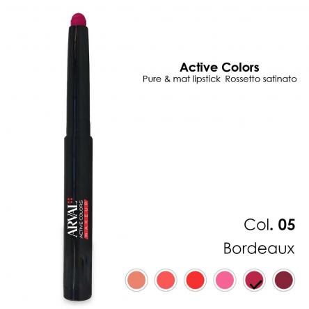 ARVAL Pure & mat lipstick n. 05 - bordeaux rossetto satinato - matitone