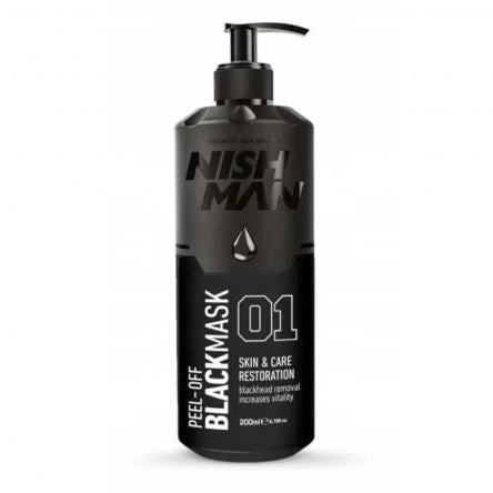 NISHMAN BLACK PEEL-OFF MASK With PUMP 200 ML