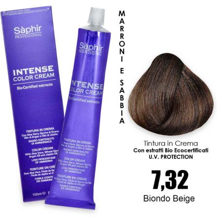 Saphir intense color cream - 7.32 biondo beige