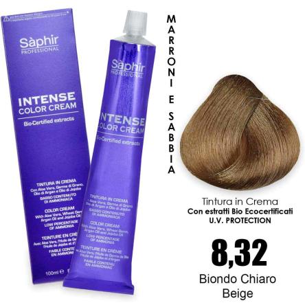 Saphir intense color cream - 8.32 biondo chiaro beige