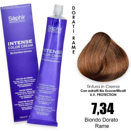 Saphir intense color cream - 7.34 biondo dorato rame