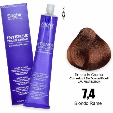 Saphir intense color cream - 7.4 biondo rame