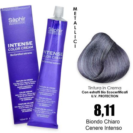 Saphir intense color cream - 8.11 biondo chiaro cenere intenso