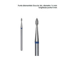 Staleks punta diamantata goccia, colore blu, diametero 1,6 mm l. punta 4 mm