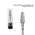 Staleks punta in carburo tronco, colore blu, diametro 6 mm /lunghezza 14 mm