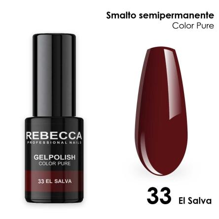 Rebecca gel polish soak off color pure 5 ml smalto semipermanente n.33