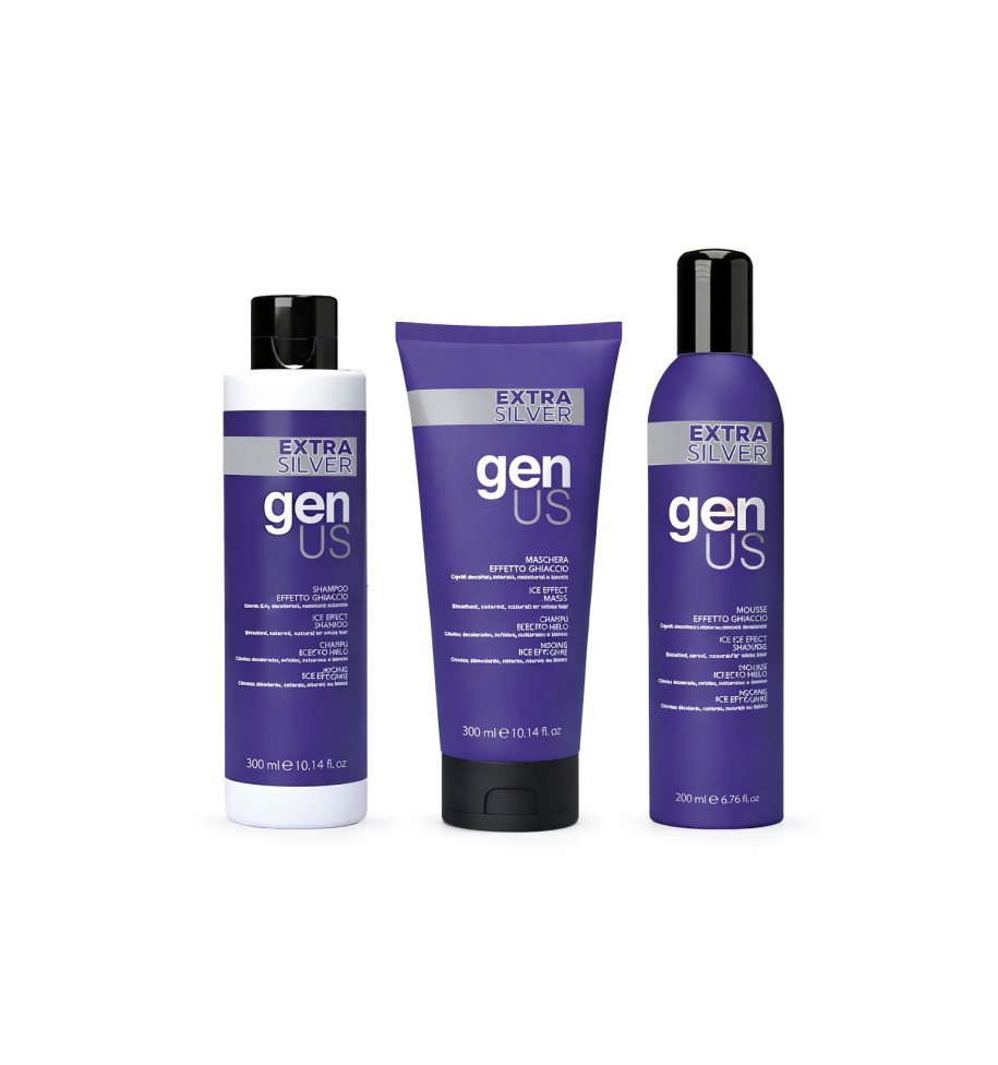 GENUS KIT EXTRA SILVER ANTIGIALLO SHAMPOO MASCHERA MOUSSE