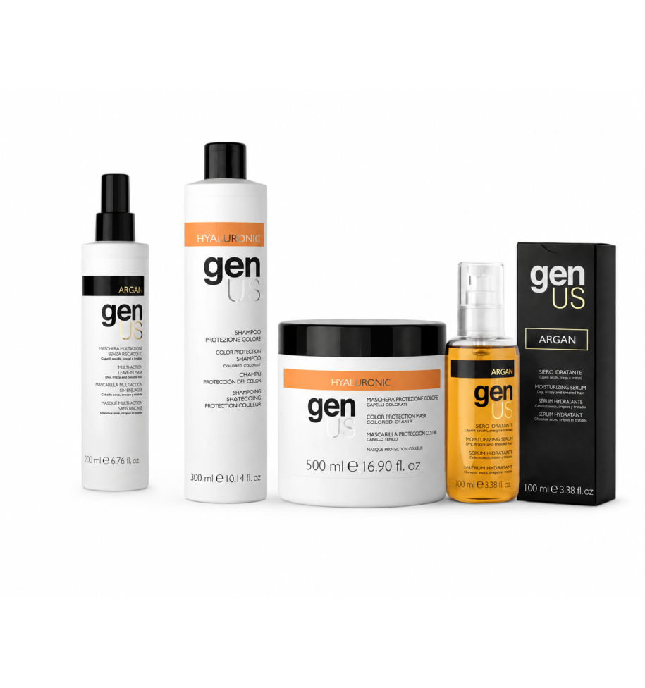 GENUS KIT HYALURONIC E ARGAN SHAMPOO MASCHERA SPRAY OLIO ARGAN