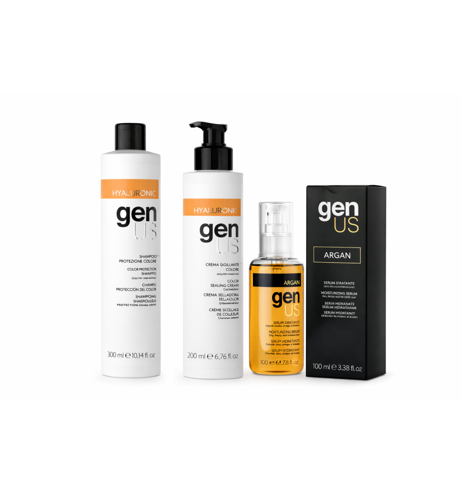 GENUS KIT HYALURONIC PER CAPELLI COLORATI SHAMPOO SIGILLANTE COLORE OLIO ARGAN